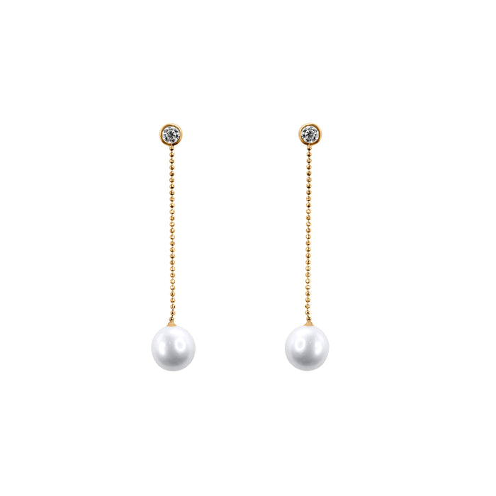 Diamond & Pearl drop earrings