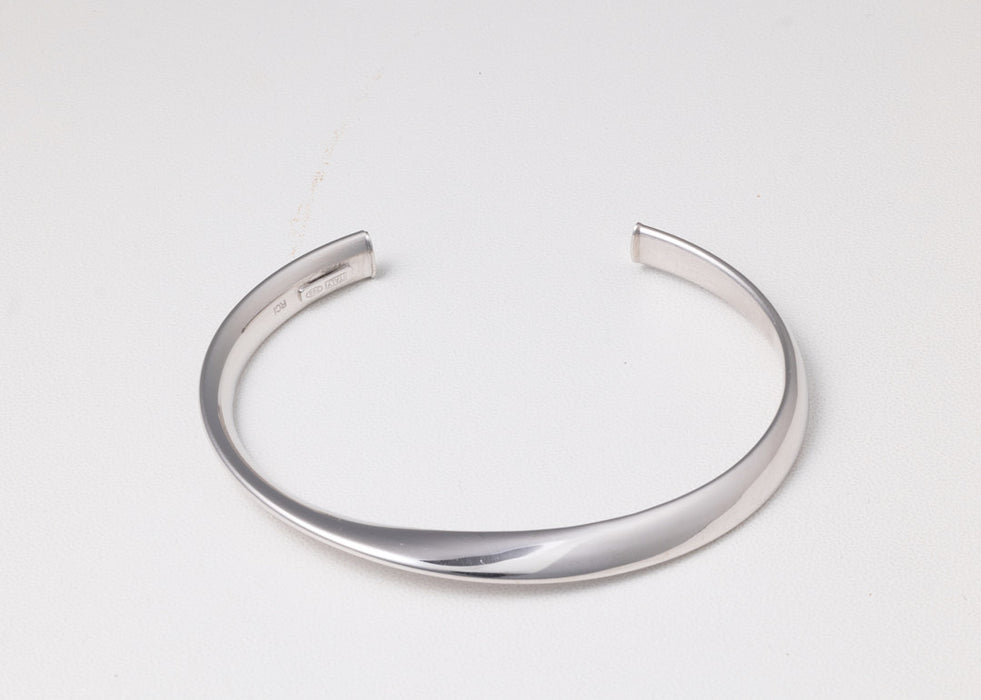 Silver Sculpted Cuff Bangle