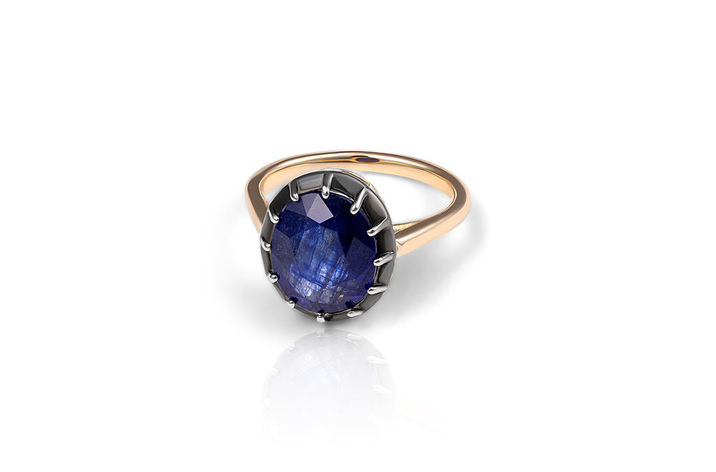 Oval Blue Sapphire Ring