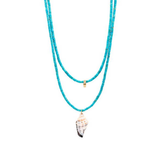 Seashell turquoise necklace